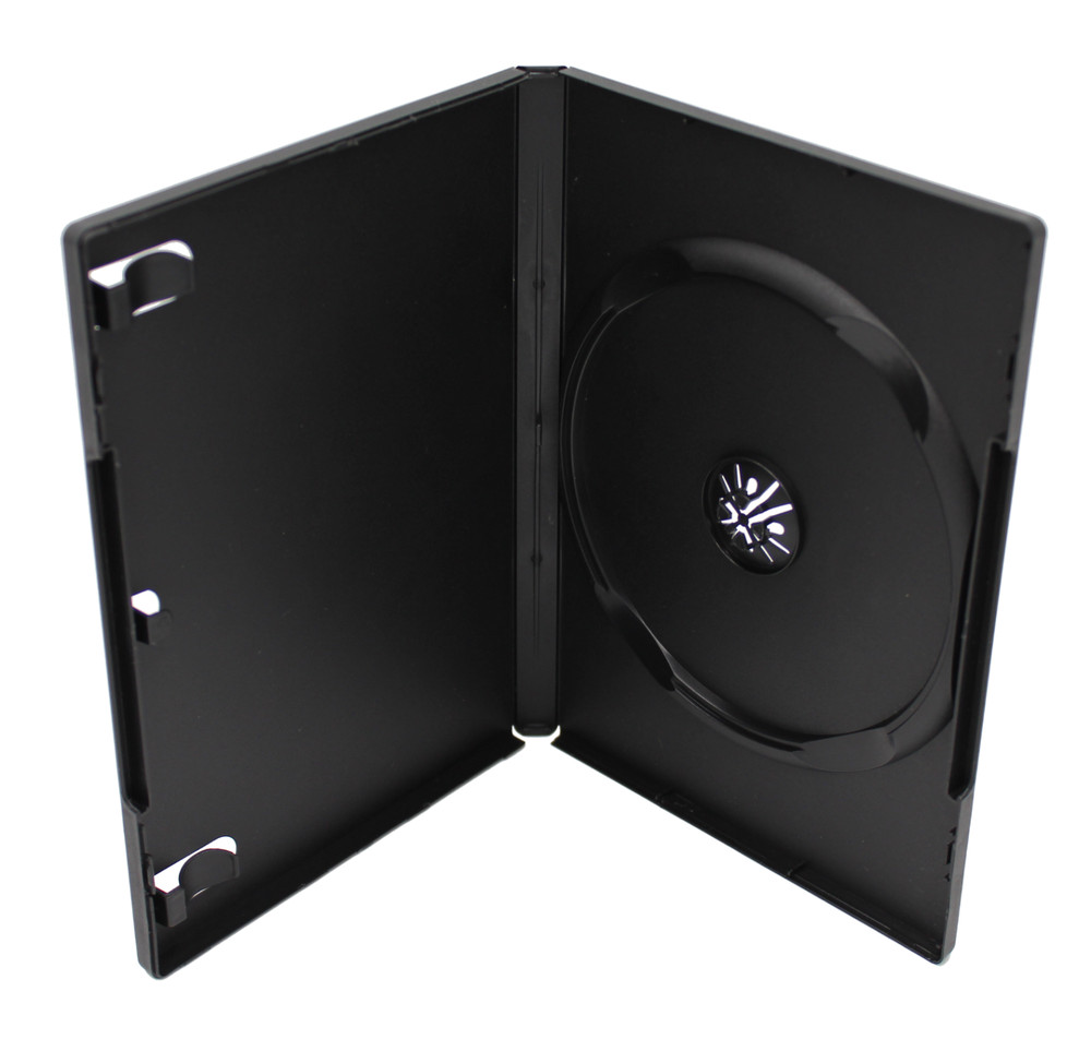 100 Pack Standard Black DVD Single Disc 14mm Premium Replacement Cases