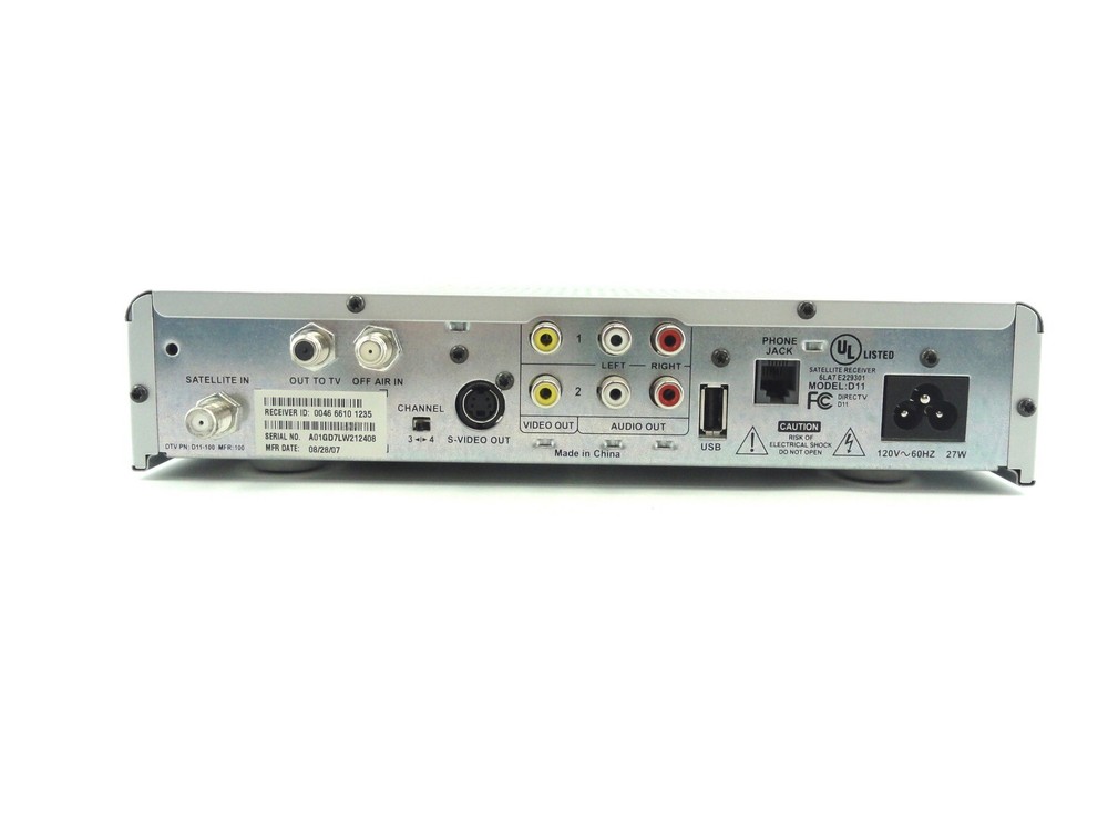 DirecTV Standard Satellite Receiver Model D11 with Power Cord