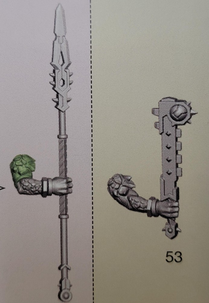 Warhammer Seraphon Bits Aggradon Lancer Celestite Spear & Club w Shield #94