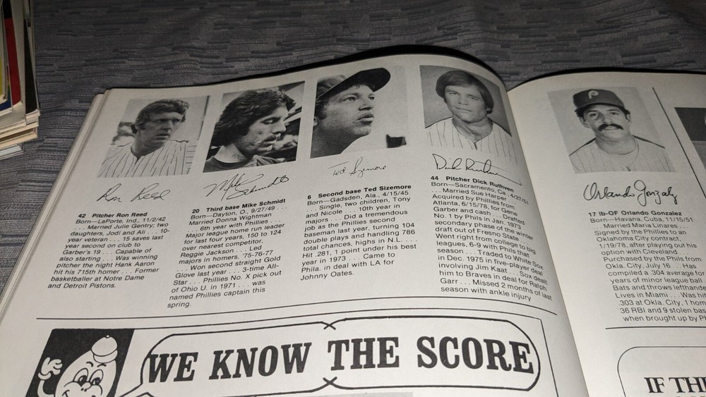 1978 Philadelphia Phillies Chicago Cubs Baseball Program Mike Schmidt