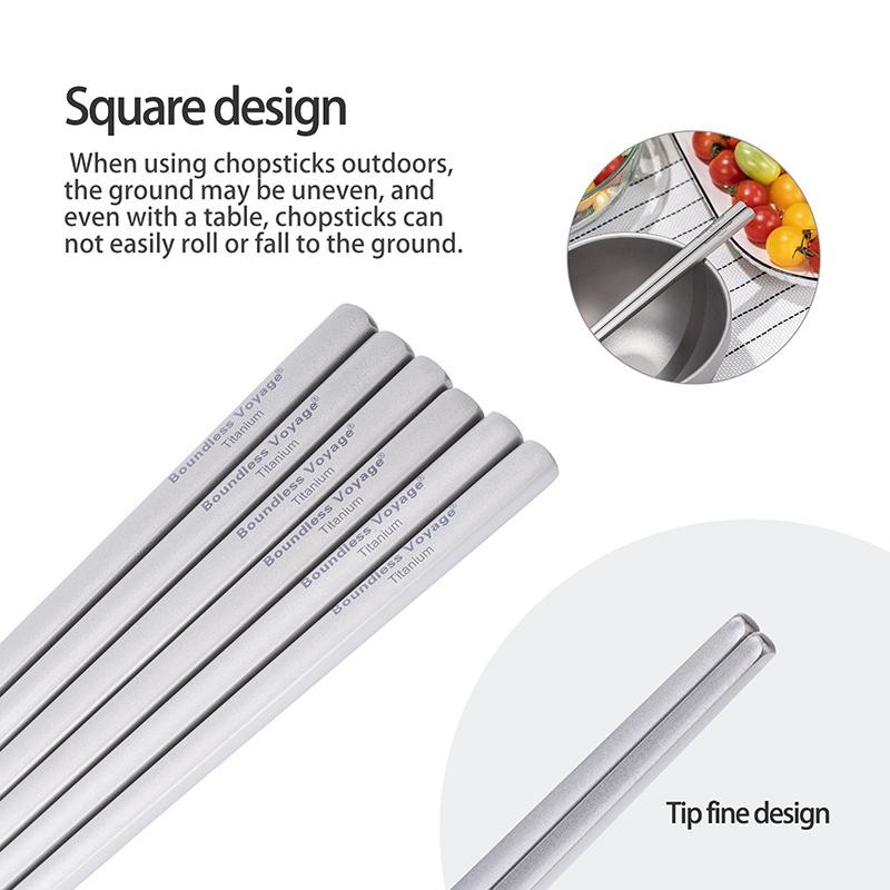 Boundless Voyage Titanium Chopsticks with Carry Bag for Convenient Storage & Pac