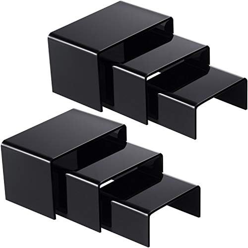 2 Sets Acrylic Display Risers Black Small