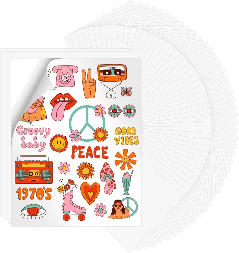 HTVRONT Printable Vinyl for Inkjet Printer & Laser Printer Glossy White 8.5"x11"