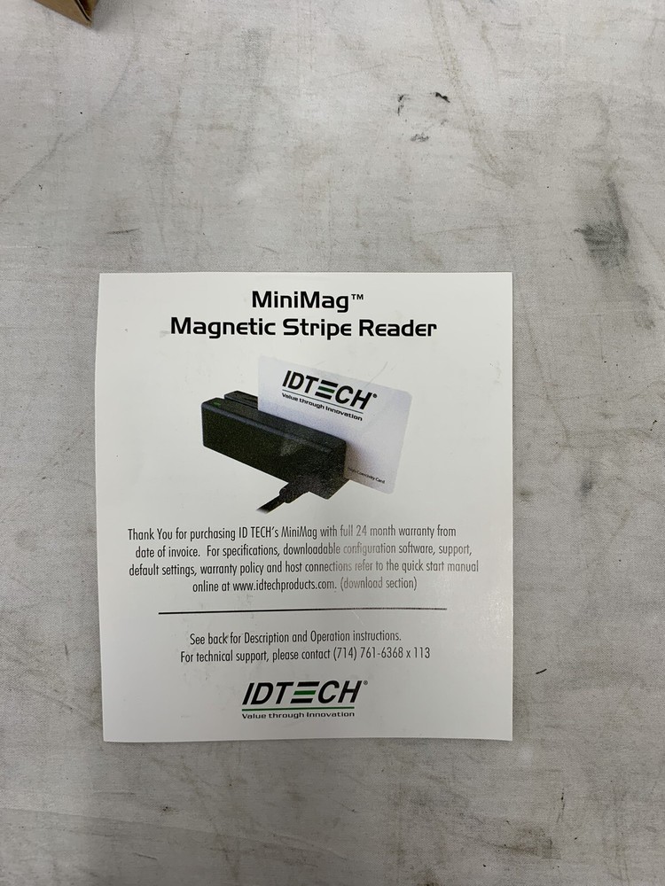 IDTECH MiniMag Magnetic Stripe Reader IDMB-335133B