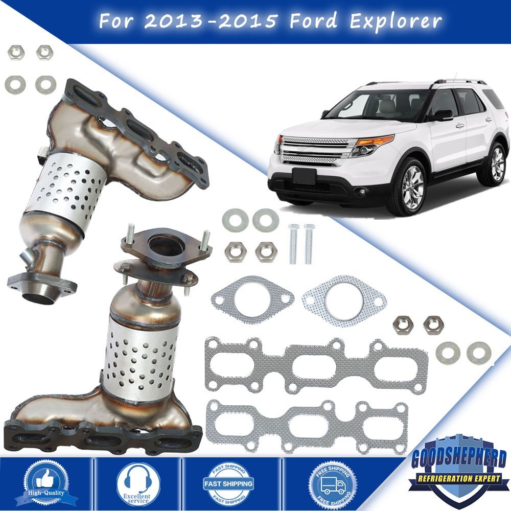 2Pcs Exhaust Catalytic Converter For 2013-2015 Ford Explorer Front Left & Right