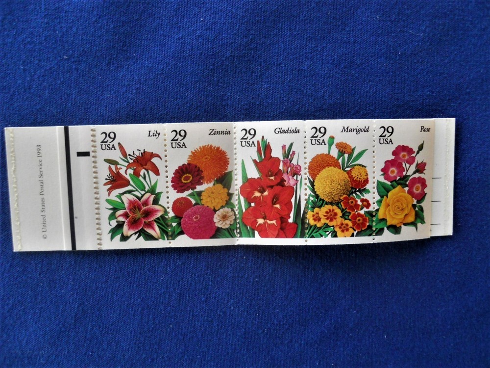 SCOTT 2829-33 BOOKLET PANE FLOWERS