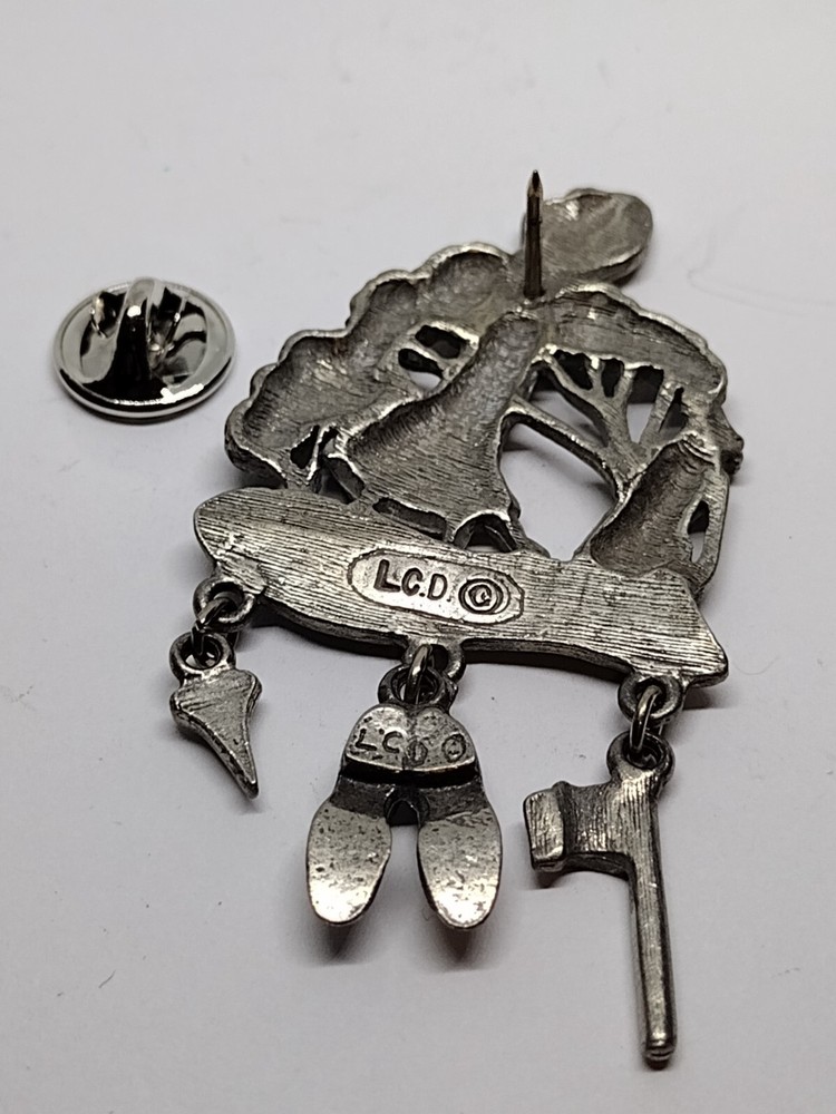 Lady Golfer Assorted Drop Charms LCD Lapel Pin
