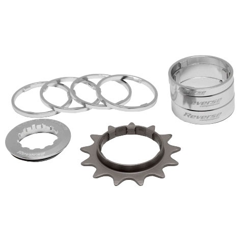 Reverse Single Speed Conversion Kit - 13T Metallic Silver, Hyperglide-Spline,