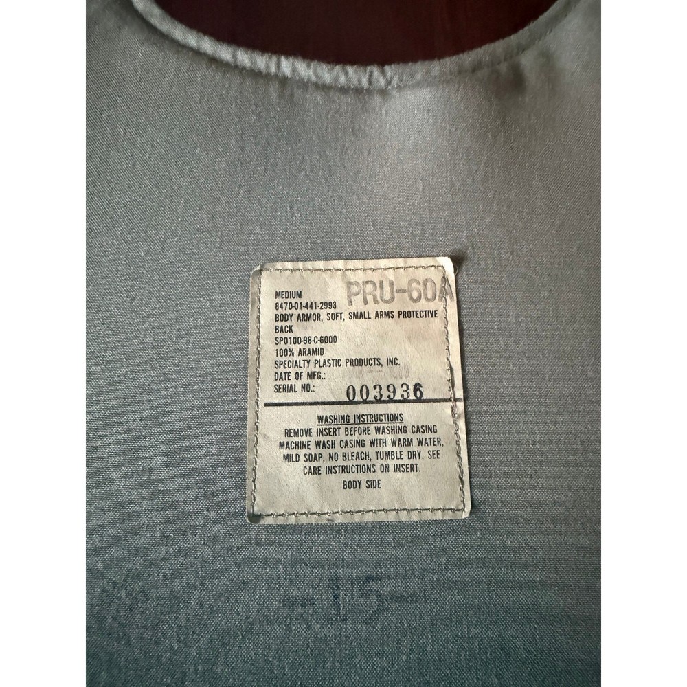 Rare US Army Crew Pilot PRU-60A Small Arms Protective Vest - Medium