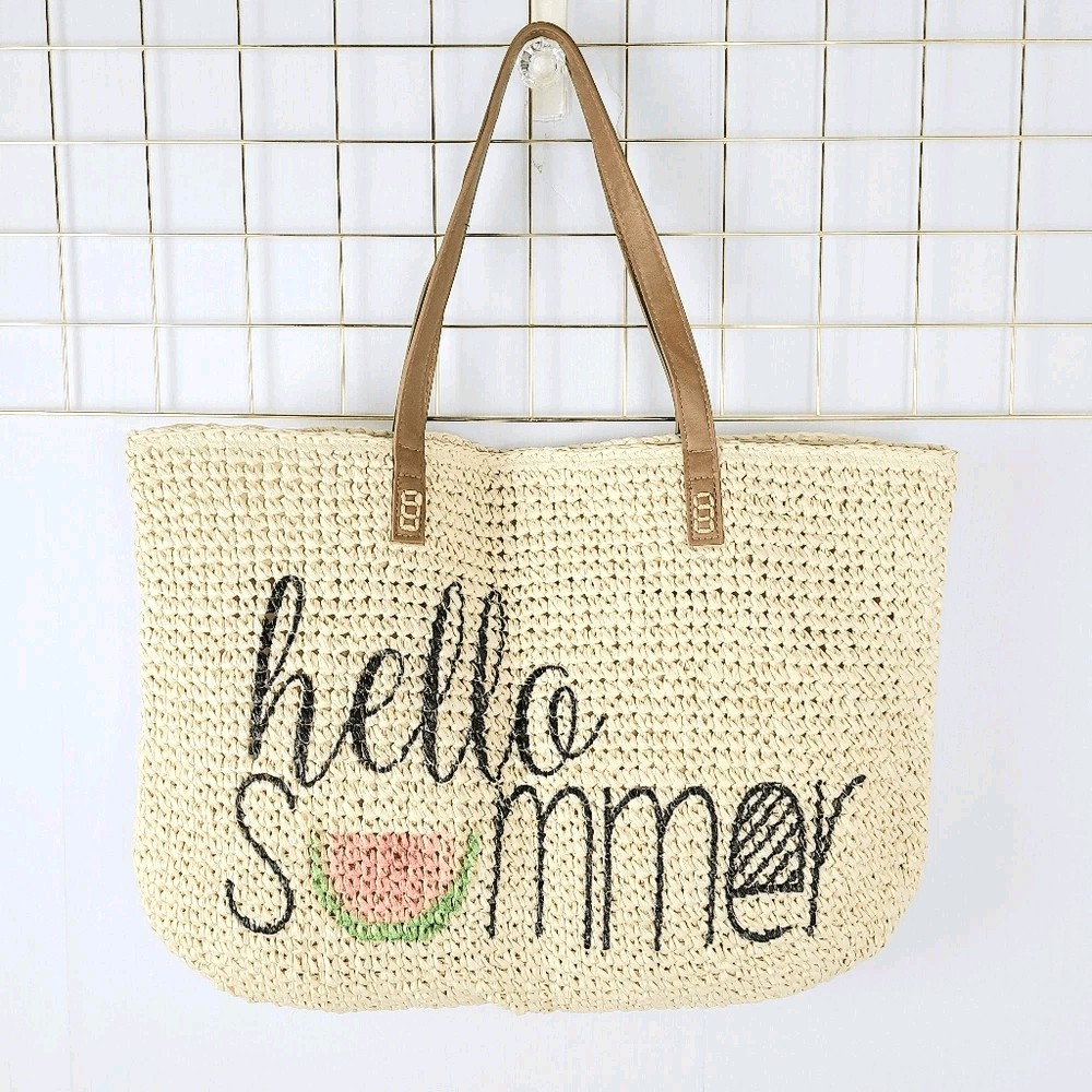 Straw Studios Womens Beach Tote Bag Hello Summer Vacation-Read