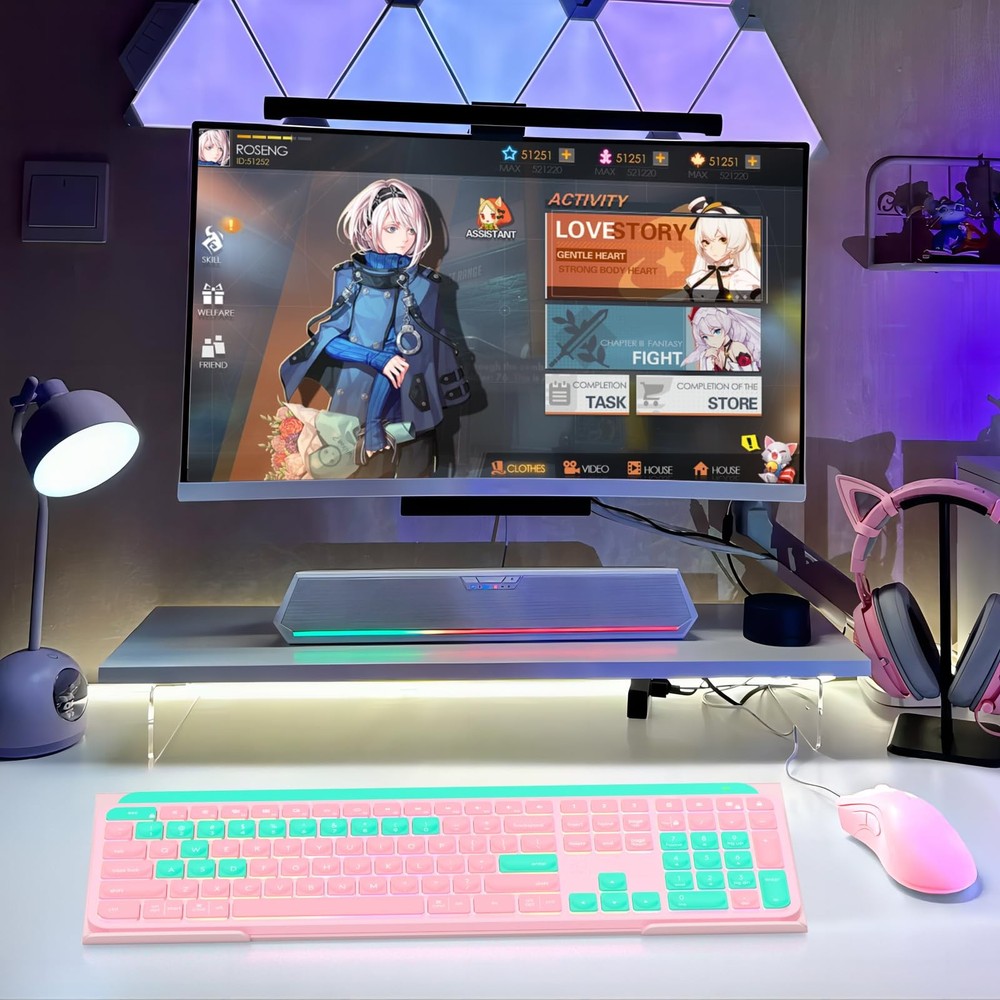 Comfortable Computer Keyboard Stand - Ergonomic Keyboard Riser Acrylic Tilted...