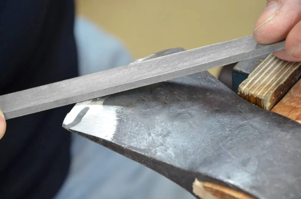 Axe File Sharpener Set 2pcs 8inch Flat Metal Axe File Rectangular Cut Mill Smoot