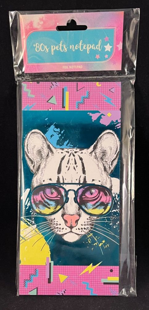 '80s Pets Notepad - Cat - Note Pad - 52 Sheets - 8" x 3.75"