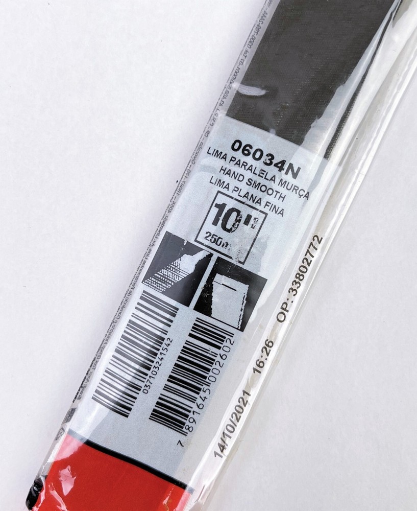 QTY: 1 - Crescent Nicholson 06034N 10" Rectangular Double Cut Hand Smooth File