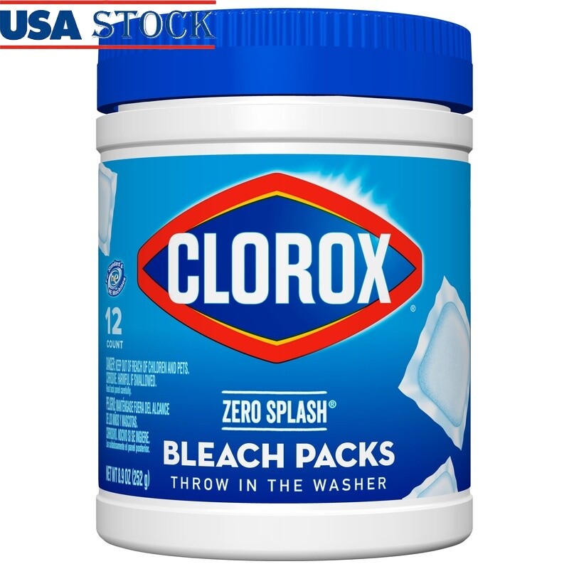 Zero Splash Bleach Packs Solid Pods Laundry Multi Surface Cleaning 12 Count New