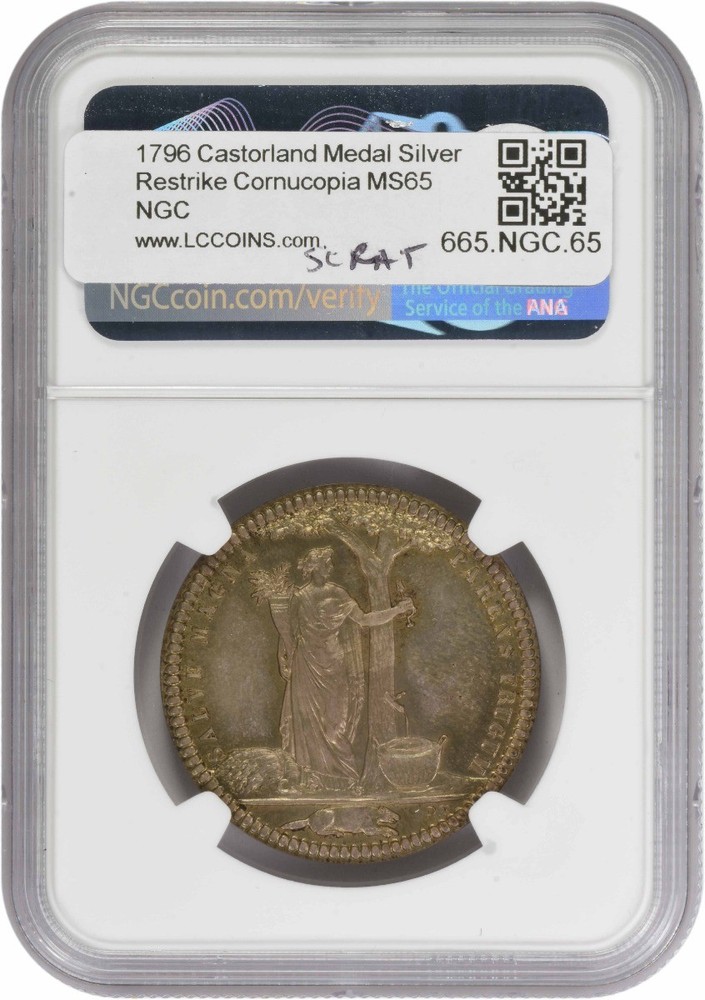 1796 Castorland Silver Medal Restrike Cornucopia MS65 NGC