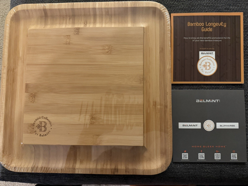 Belmint New Beautiful 100% Natural Bamboo Cheese Board & Cutlery Set with Drawer