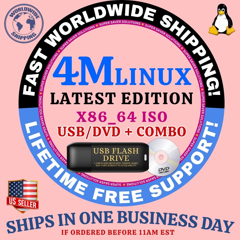 4MLinux LINUX OS | LATEST BUILDS ISO | DVD, USB, COMBOS | FAST SHIPPING