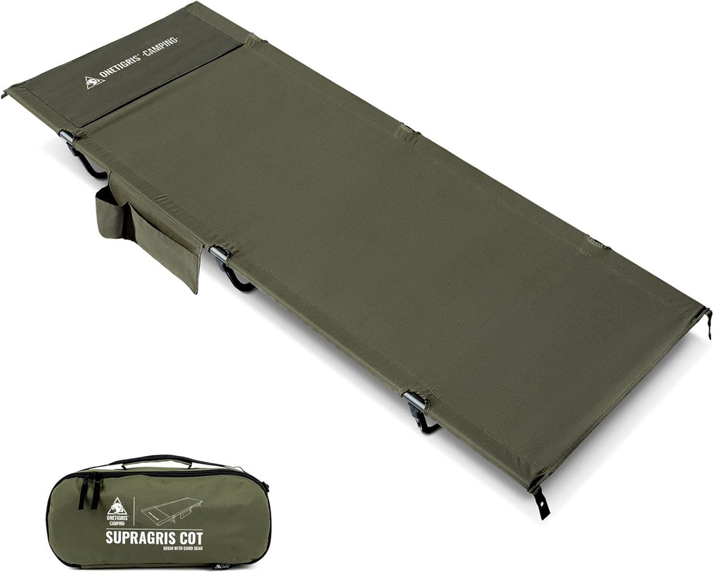 SUPRAGRIS Camping Cot, Support up to 400Lbs, Lightweight Comfortable Folding Bed