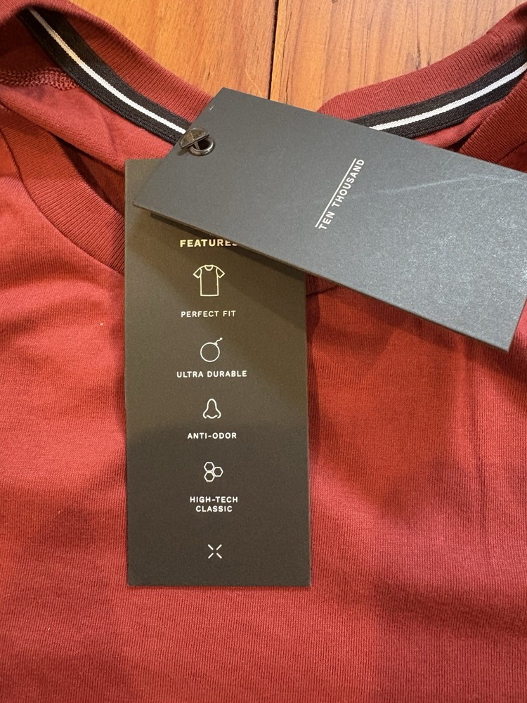 Ten Thousand Men’s Durable Tee Training Workouts Activewear BRKRED Medium