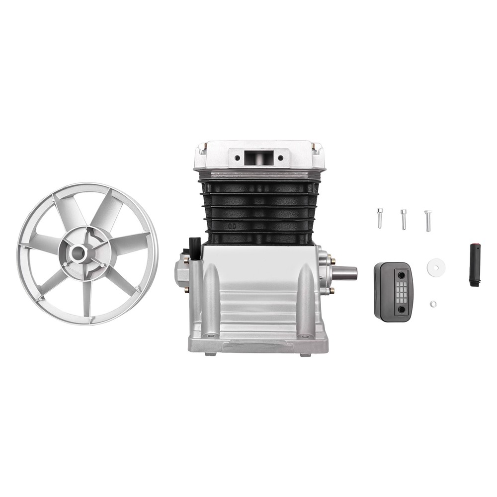 3HP Air Compressor Pump Head Silver 2 Cylinders Piston Air Compressor Pump Head