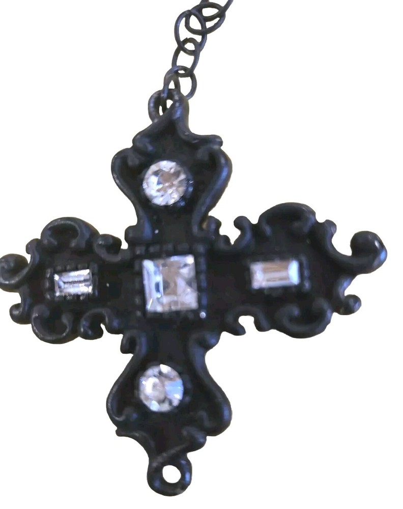 Crosslike Brown Pendant With Glass