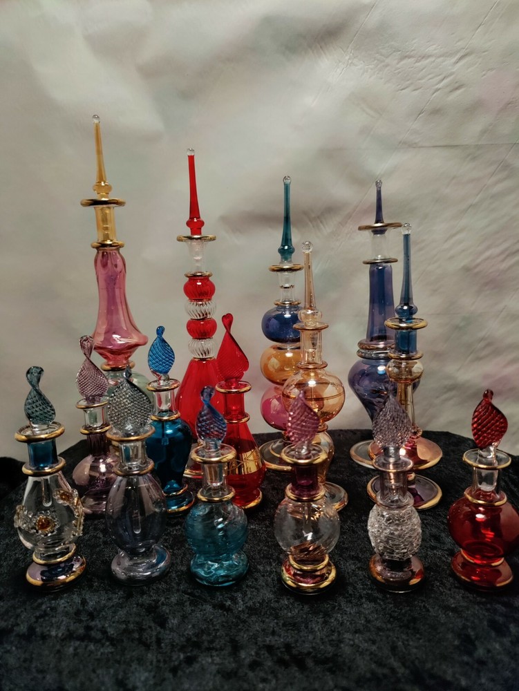 Small Red Egyptian Glass Perfume Bottle