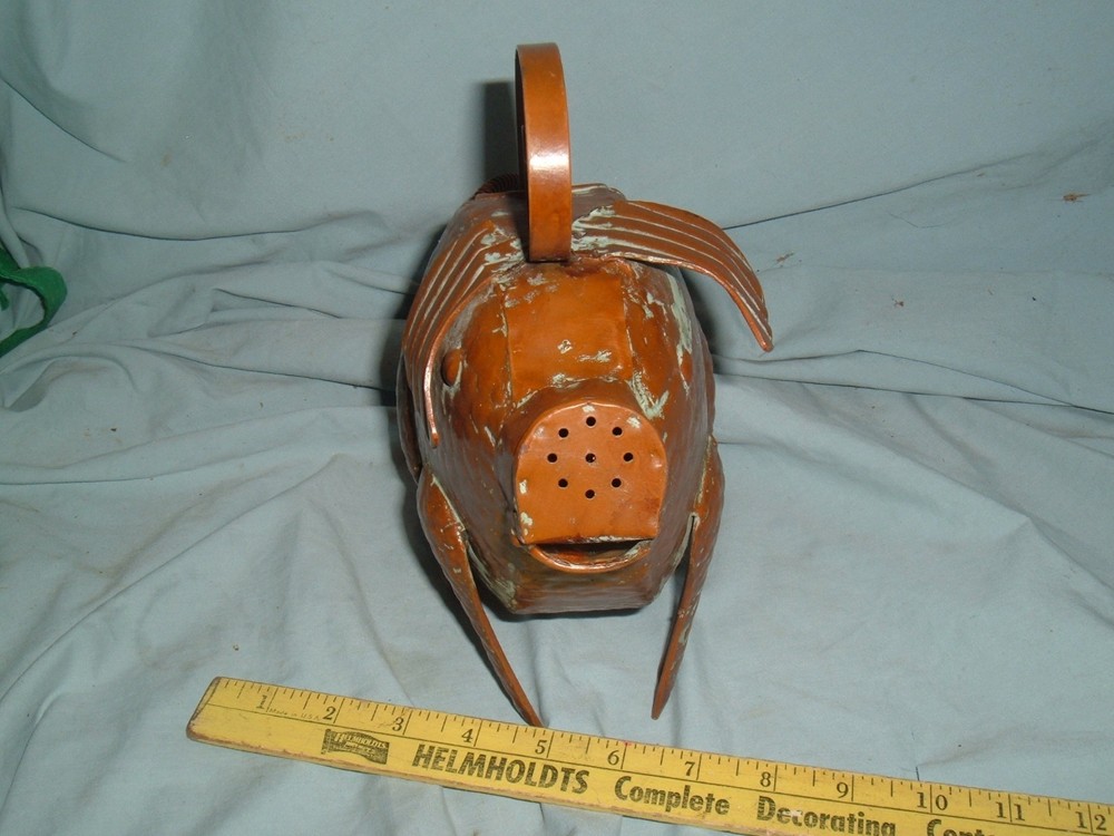 copper pig Rustic Pig Metal Watering Can