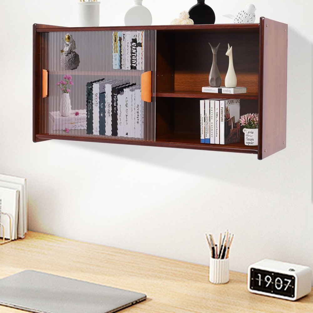 Kitchen Pantry Cabinet with Doors Wall Mounted, Countertop Cupboard 2-Tier