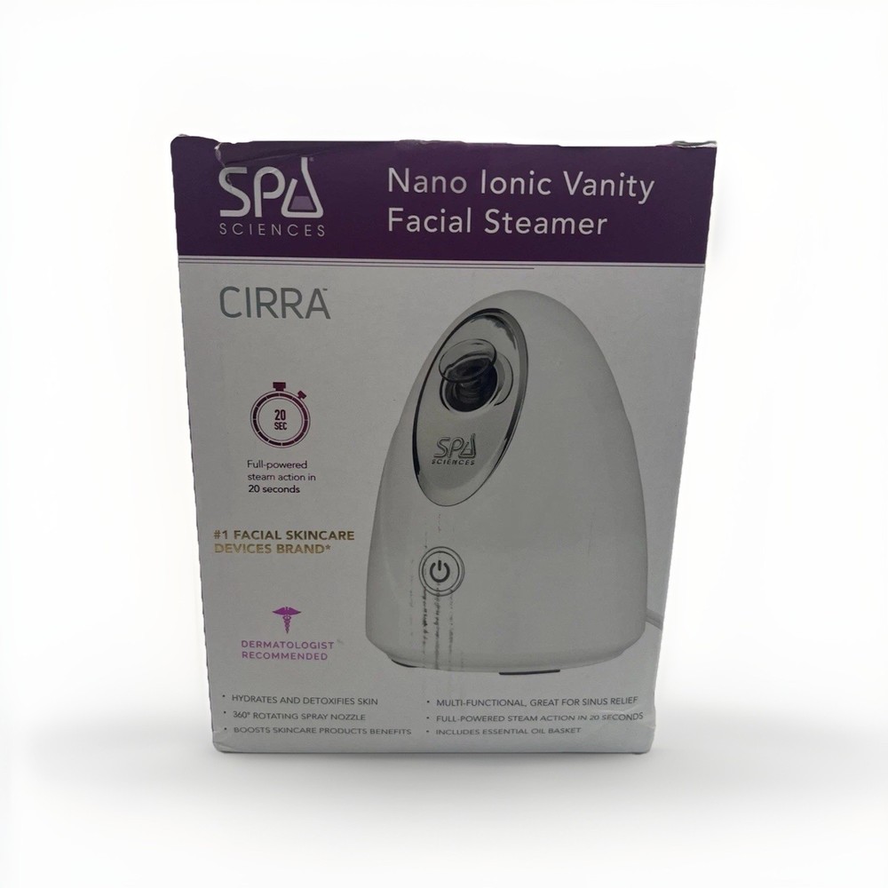 Spa Sciences CIRRA Nano Ionic Vanity Facial Steamer New Open Box