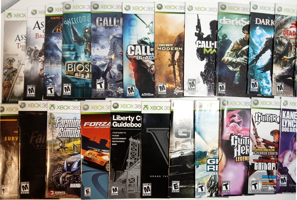Microsoft XBOX 360 Instruction Booklets/Manuals Only