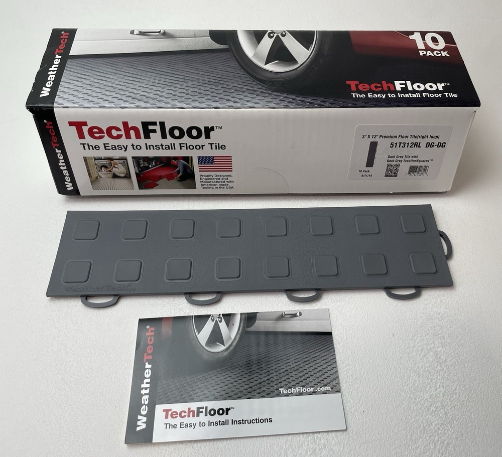 WeatherTech Tech Floor 51T312RL Right Loop 3" X 12" Premium Floor Tile NIB