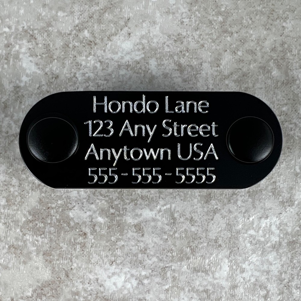 Custom Engraved Dog Tags Personalized Dog Collar ID Tags NAME PLATE BLACK MEDIUM