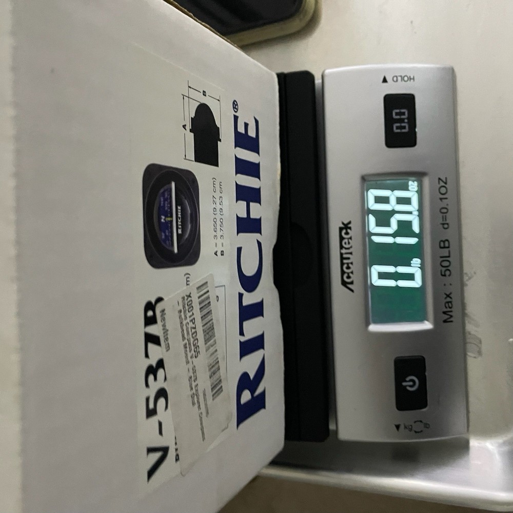 Ritchie V-537B Explorer Compass Bulkhead Mount Blue Dial Marine Navigation