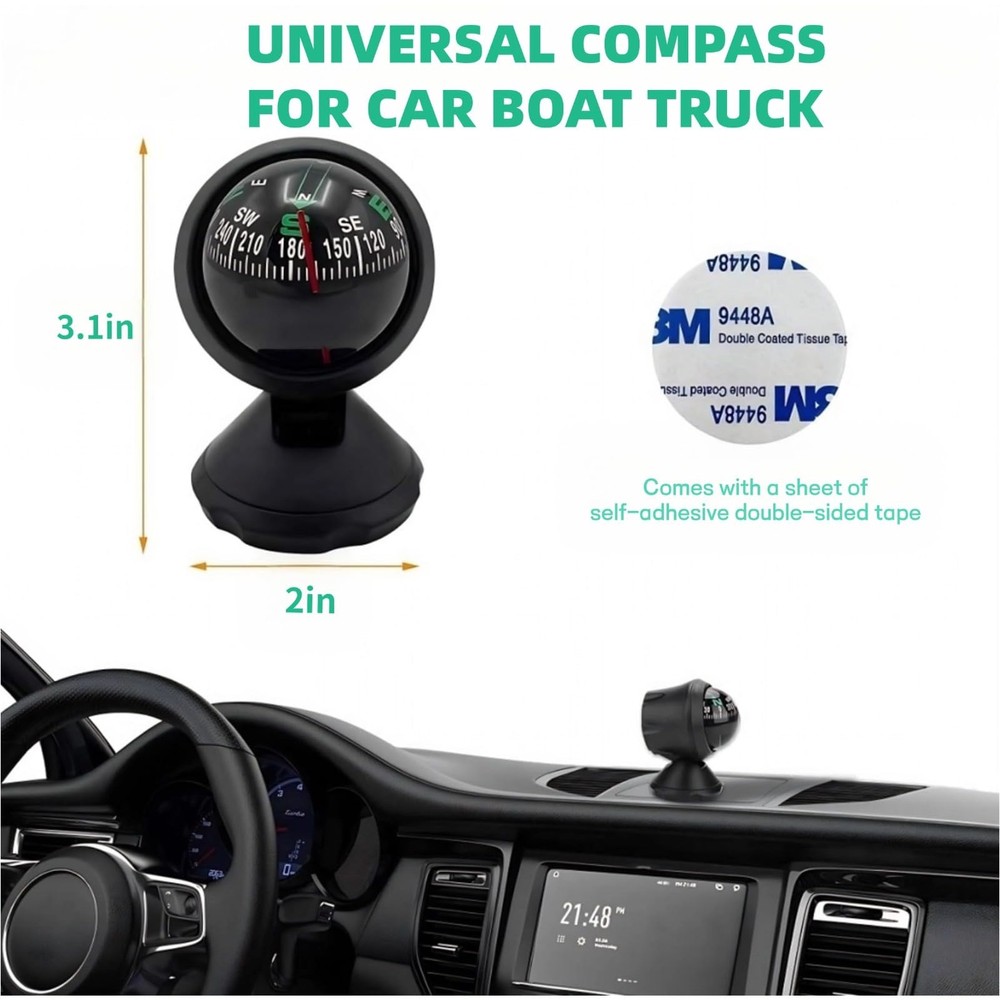 Car Compass, Night Vision Electronic Digital Compass, Direction Guidance for ...