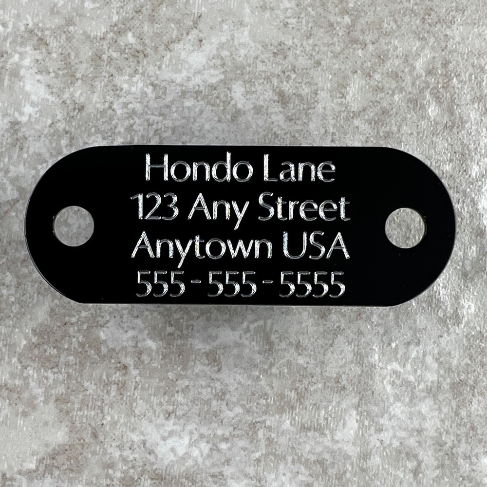 Custom Engraved Dog Tags Personalized Dog Collar ID Tags NAME PLATE BLACK MEDIUM