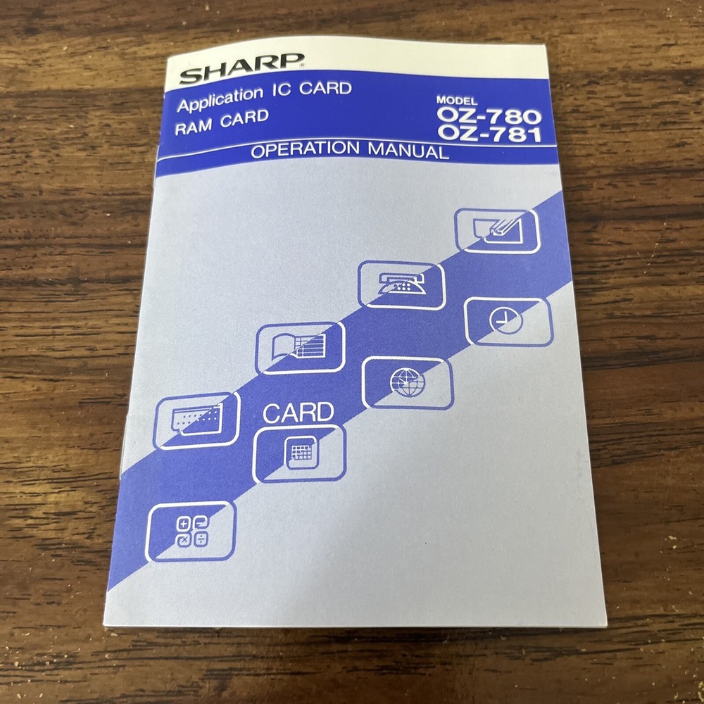Sharp Wizard Electronic Organizer  OZ-780 Manual Only