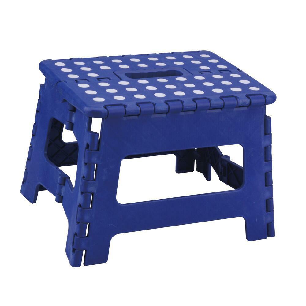 Type II Folding Plastic Step Stool 225 lb. Max Load Folds Flat with Carry Handle