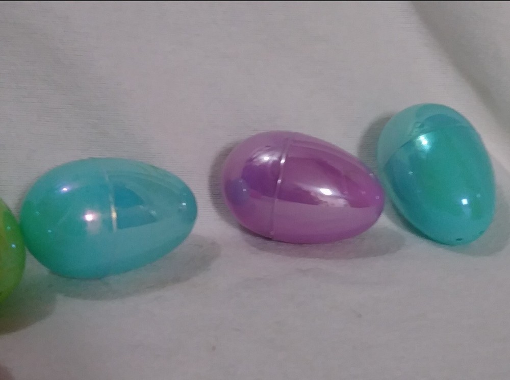 Specialty Plastic Easter Eggs Fillable 2 Sizes 10 Pcs Iridescent, Swirl, Printed