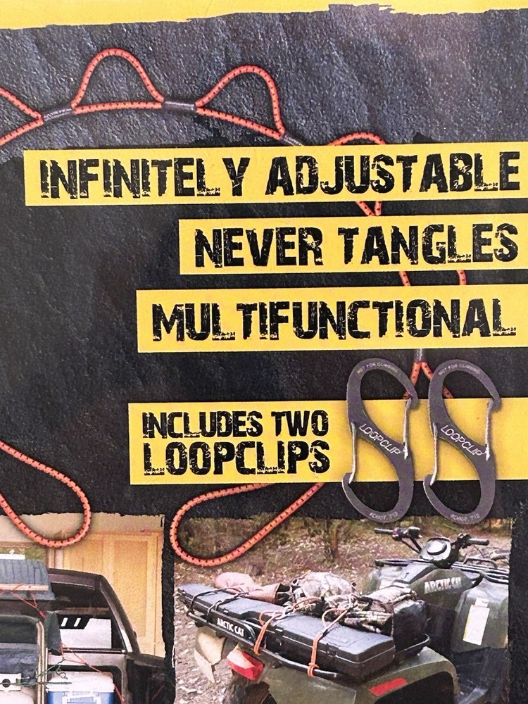 LoopRope Loop Rope Multi-Purpose 5 Ft. Tie Down Fastening System ~ Orange Black