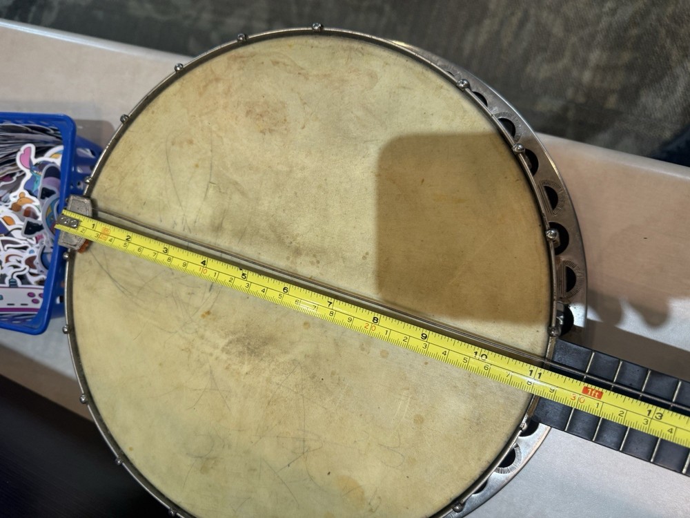 Vintage Early 1900’s Nice 4 String Banjo Decorated Back