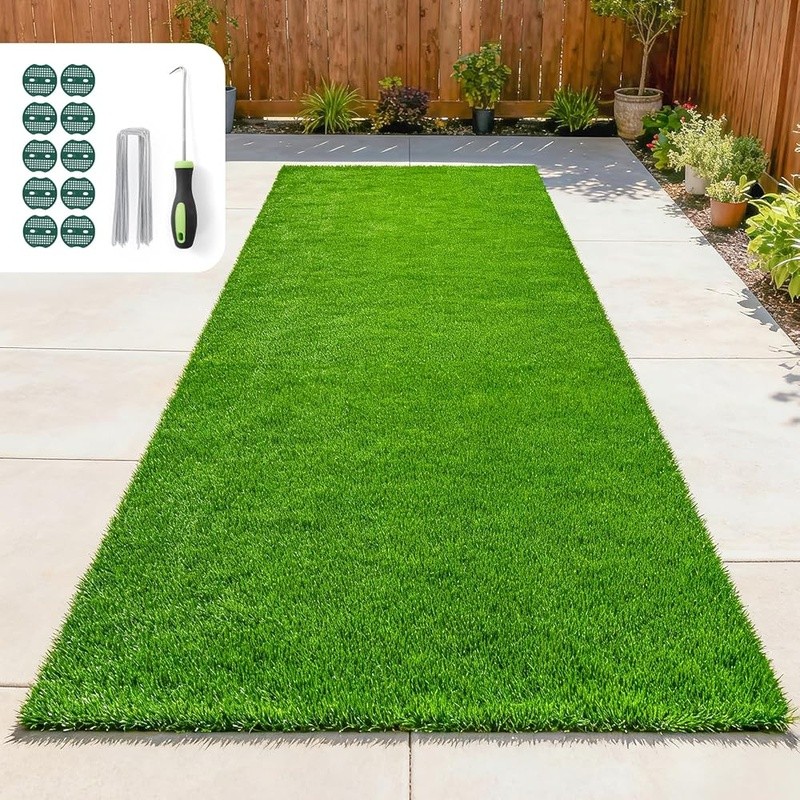 Durable Artificial Grass Turf UV Resistant Easy Drainage Soft Surface Pets New