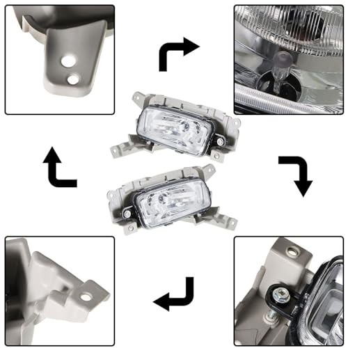 2-Pack Front Fog Light Assembly Driver and Passenger Side Replacement for So