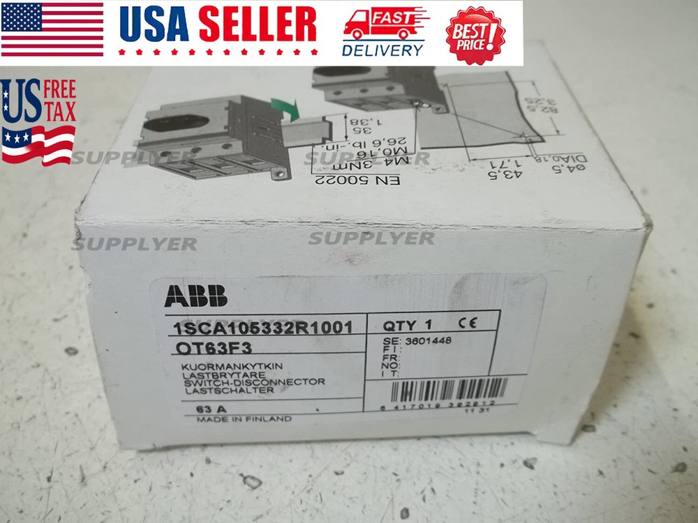 ABB OT63F3 DISCONNECTOR SWITCH, 3, 750, 63A