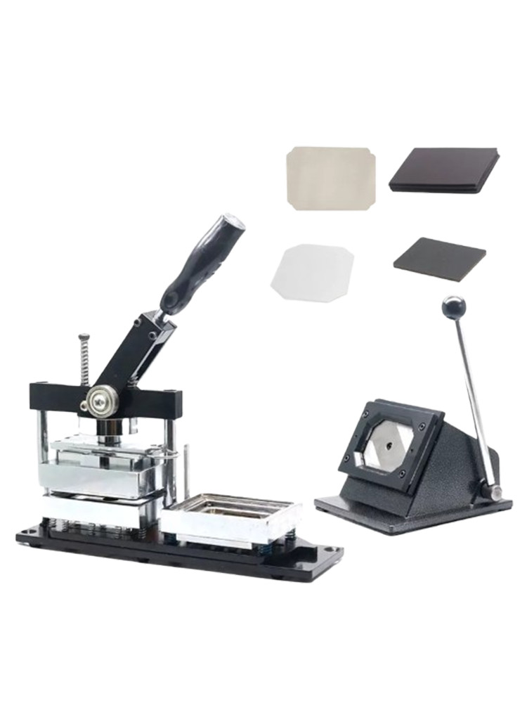 Fridge Magnet Badge Making Machine 80*53mm Rectangle Button Maker Kit W/Cutter