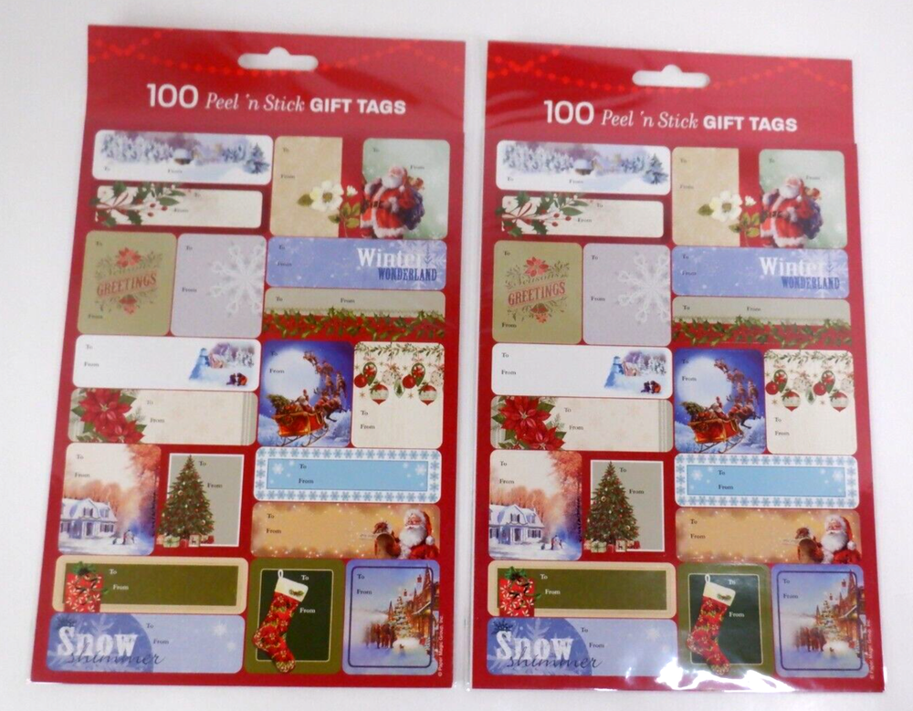 200 Peel N' Stick Christmas Gift Tags