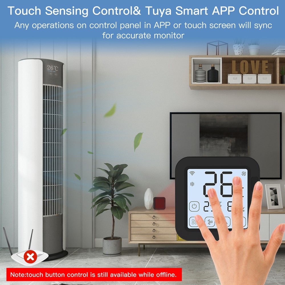MOES WiFi IR Smart AC Remote Controller LCD Touch Screen Built-in Thermometer