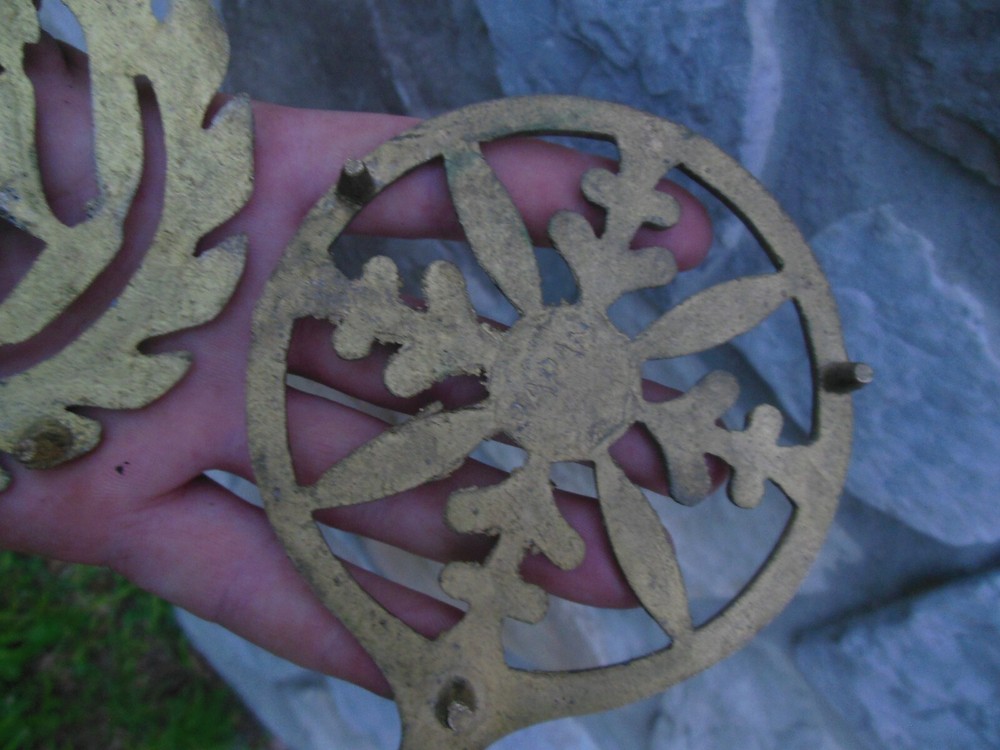 Vintage Japan 7" Solid Brass Trivets Cookware American Eagle