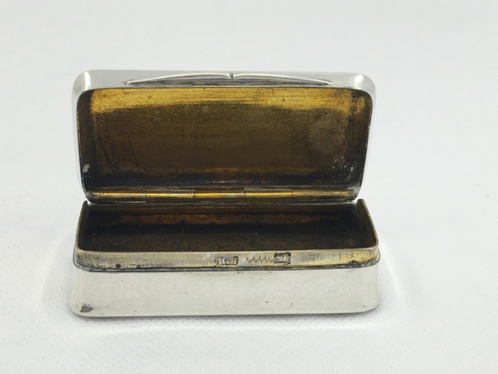 Antique Portuguese Solid Silver Snuff Box, Circa 1880, 62 grams