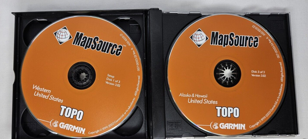 Garmin MapSource Topo 1999/2002 Version 3.00 & Metro Guide Map Source CD